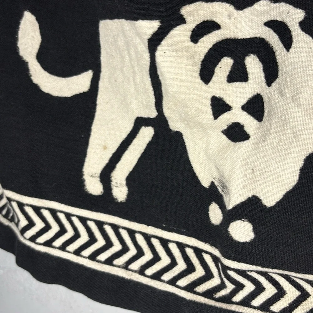 Women’s Black/white African print 100% cotton lion vintage blazer two button - Picture 9 of 16
